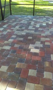 small multi colored stone patio