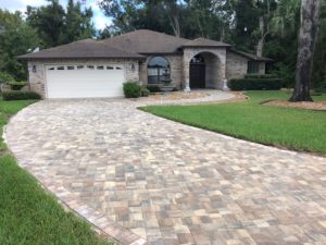 Residential stone driveway in Palm Coast