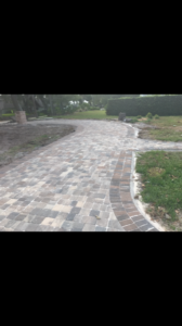 long curved stone driveway